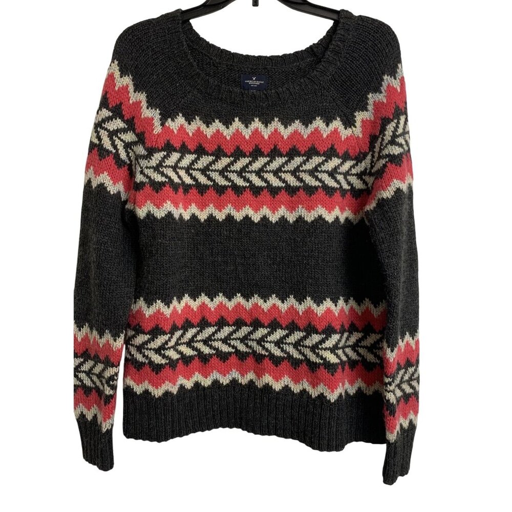 American Eagle L Fair Isle Wool Classic Knit‎ Sweater Casual
